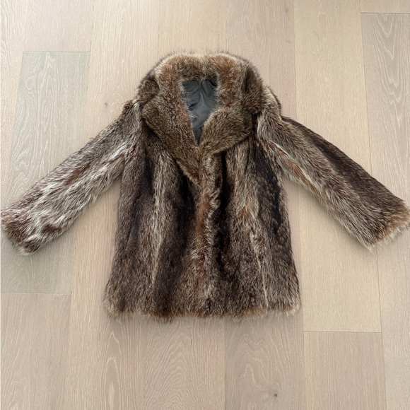 Classic Brown Real Fur Coat - Women's Jacket - Picture 2 of 9